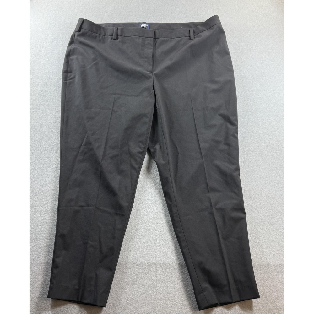 Lands' End Pants Womens 22W Black Twill Dress Straight Leg Stretch Work Career